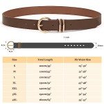 Fashionable Women's Leather Belt with Gold Buckle