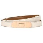 Stylish Women’s Leather Belt with Gold Buckle