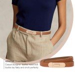 Stylish Women's Skinny Leather Belt with Gold Buckle