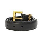Stylish Women's 2.8cm Wide Leather Belt with Gold Buckle
