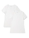 Amazon Essentials Women's 2-Pack Classic-Fit Short-Sleeve Crewneck T-Shirt, White, Medium