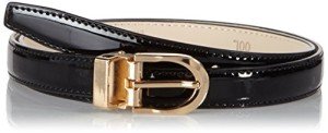 Anthoni Crown Women's Black Patent Leather Belt