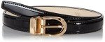 Anthoni Crown Women's Black Patent Leather Belt