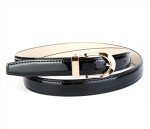 Anthoni Crown Women's Black Patent Leather Belt