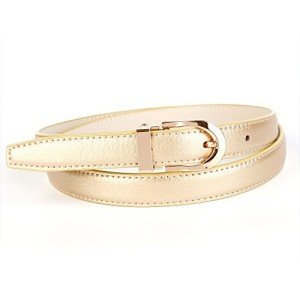 Stylish Gold Leather Women's Designer Belt 2 cm