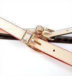 Stylish Gold Leather Women's Designer Belt 2 cm