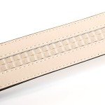 Stylish White Leather Women's Belt with Gold Buckle