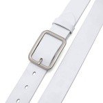 Earnda White Leather Designer Belt for Women