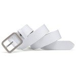 Earnda White Leather Designer Belt for Women