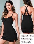 Avidlove Women's Black V-Neck Long Nightdress