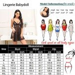 Avidlove Women's Lace Babydoll Nightdress in Black