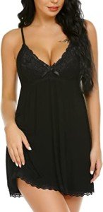 Avidlove Black Lace Chemise Nightgown for Women