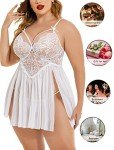 Avidlove Plus Size Lace Babydoll Sleepwear Nightie