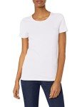 Amazon Essentials Women's 2-Pack Classic-Fit Short-Sleeve Crewneck T-Shirt, White, Medium