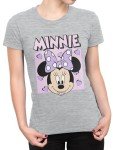 Disney Womens Tshirt | Minnie Mouse Shirts for Women | Short Sleeve Womens Shirt | Gray Small