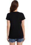 Cosy Pyro Cotton Short Sleeve T Shirt for Women Round Neck Workout Shirts Soft Solid Basic Tee 3-Pack Black/White/Pink S