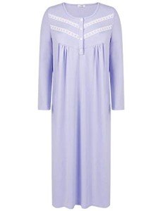 Warm Cotton Victorian Long Sleep Gown for Women