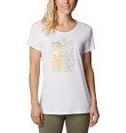 Columbia Womens Daisy Days Short Sleeve Graphic Tee T Shirt, White/Find Your Wild Graphic, X-Small US