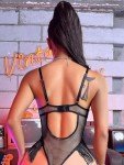 Women's Sexy Mesh Bodysuit Sleepwear Set