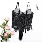 Women's Sexy Mesh Bodysuit Sleepwear Set