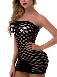 Strapless Black Chemise Sleepwear for Women