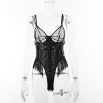 Women's Sexy Mesh Bodysuit Sleepwear Set