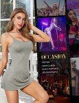 Gray Strappy Chemise Nightgown for Women