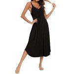 Soft Satin Sleeveless Nightgown for Women