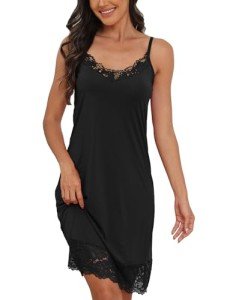 Elegant Black Slip Dress for Women with Adjustable Straps