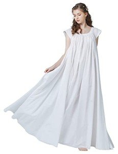 Victorian Cotton Nightgown for Women - Ivory