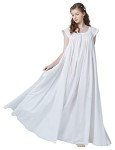 Victorian Cotton Nightgown for Women - Ivory