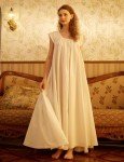 Victorian Cotton Nightgown for Women - Ivory