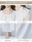 Victorian Cotton Nightgown for Women - Ivory
