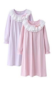 Girls' Christmas Cotton Sleepwear Nightgown 2-Pack