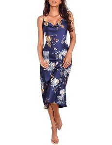 Ekouaer Soft Satin Cami Nightgown for Women