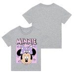Disney Womens Tshirt | Minnie Mouse Shirts for Women | Short Sleeve Womens Shirt | Gray Small