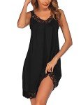 Ekouaer Women's Lace V-Neck Sleepwear Babydoll Dress