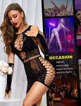 RSLOVE Women's Fishnet Lace Bodystocking with Gloves