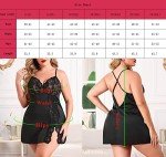 Avidlove Plus Size Satin Lace Nightgown – Black