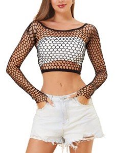 Lemon Girl Fishnet Long Sleeve Lingerie Top