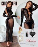 Lace Fishnet Bodystocking Babydoll Lingerie for Women