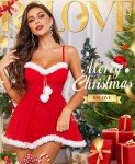 RSLOVE Christmas Mesh Babydoll Lingerie Dress