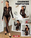 Lace Fishnet Bodystocking Babydoll Lingerie for Women