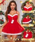RSLOVE Christmas Mesh Babydoll Lingerie Dress