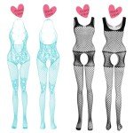 Sexy Fishnet Lingerie Bodysuit and Stockings Set