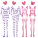 Sexy Fishnet Lingerie Bodysuit and Stockings Set