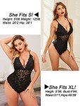 Avidlove Black Lace V Neck Bodysuit Lingerie
