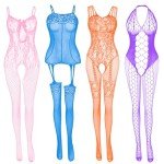 Sexy Fishnet Bodysuit & Lace Nightwear Set