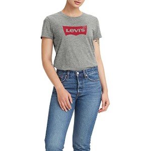 Levi's Women's Perfect Tee-Shirt, Core Housemark Smokestack Heather, Medium