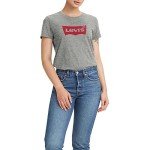 Levi's Women's Perfect Tee-Shirt, Core Housemark Smokestack Heather, Medium